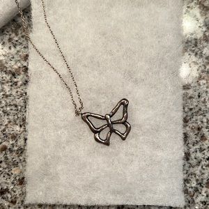 Silver butterfly necklace